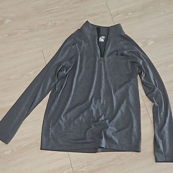Under Armour Shirt Medium Loose Heat Gear Logo Outdoor 1/4 Zip Pullover PreOwned - Picture 2 of 3